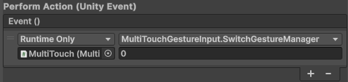 Screenshot: Switching Multi-Touch Gesture Manager via UnityEvent